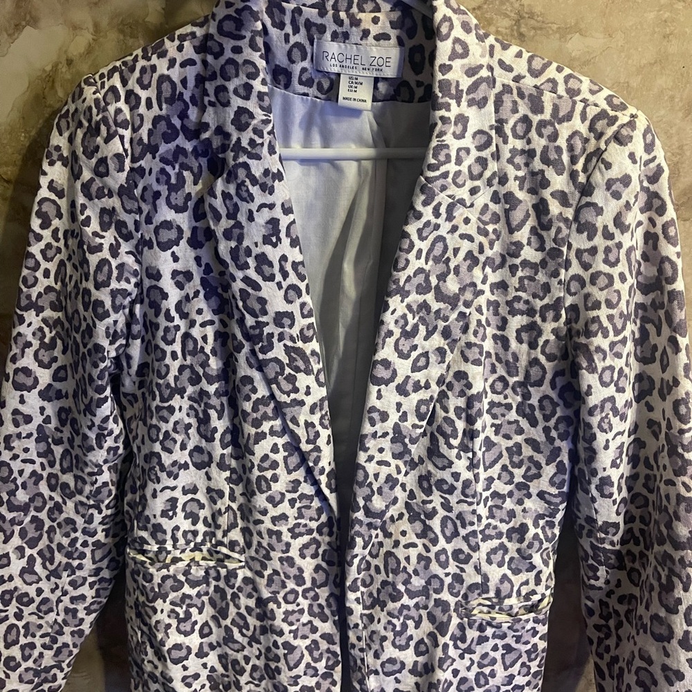 Rachel Zoe Women's Leopard Print Blazer Medium
